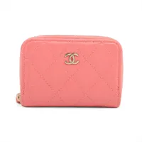 シャネル マトラッセ キャビアスキン コインケース ピンク ゴールド金具 ランダムシリアル