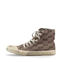 バレンシアガ PARIS HIGH TOP ファブリック ハイカットスニーカー 26.5cm メンズ ブラウン 688752 ダメージ加工 箱 袋付