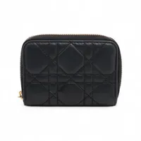 ディオール レディディオール カナージュ レザー コインケース ブラック