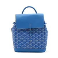 ゴヤール アルパン ミニ PVCxレザー バックパック/リュック ブルー