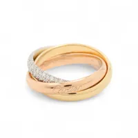 カルティエ トリニティ パヴェ ダイヤ リング 750(YG×PG×WG) 9.3g 52