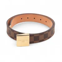 ヴィトン M6802 ダミエ サンチュール キャレ ベルト 75 PVC×レザー ブラウン