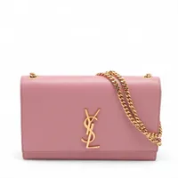 サンローランパリ クラシックケイト レザー チェーンショルダーバッグ ピンク 364021