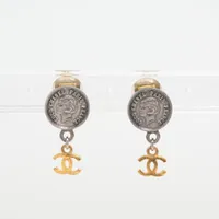 シャネル ココマーク 96P イヤリング(両耳用) GP ゴールド×シルバー