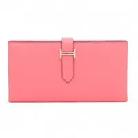 エルメス ベアンスフレ ヴォーエプソン ロングウォレット ローズアザレ シルバー金具 X:2016年