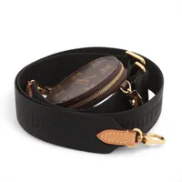 ヴィトン J02493 ショルダーストラップ ナイロン×PVC ブラック×ブラウン RFID反応あり