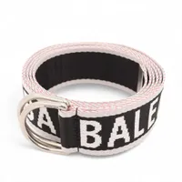 バレンシアガ ダブルDリング ベルト ポリエステル ブラック×ホワイト