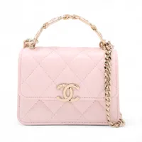 シャネル マトラッセ ラムスキン 2WAYハンドバッグ ピンク ゴールド金具 32番台 AP2758