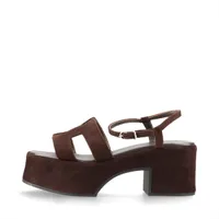 エルメス ジャム 24AW スエード サンダル 35 レディース ブラウン ストラップ 厚底