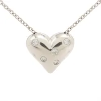 ティファニー ドッツ ハート ダイヤ ネックレス Pt950 12.1g