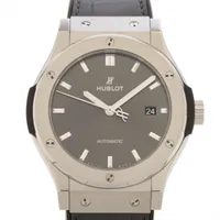 ウブロ クラシックフュージョン 542.NX.7071.LR TI SS×革×ラバー AT グレー文字盤