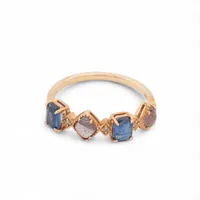 アガット 色石 ダイヤ リング K10(YG) 1.6g 0.012