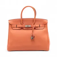 エルメス バーキン35 ルトゥルネ トゴ オレンジ シルバー金具 □P:2012年