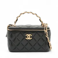 シャネル マトラッセ ラムスキン チェーンショルダーバッグ バニティ ブラック ゴールド金具 ランダムシリアル AP3315