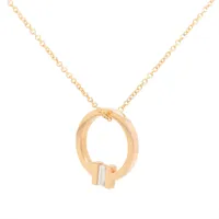 ティファニー Tスクエア ダイヤ ネックレス 750(PG) 3.2g