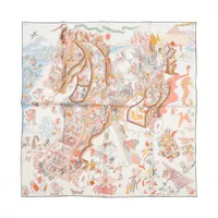 エルメス カレ90 アカデミア イピカ スカーフ シルク ホワイト