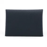 エルメス カルヴィ デュオ ヴォーエプソン コインケース ブルーネイビー シルバー金具 K:2025年