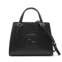 グッチ ソーホー レザー 2WAYハンドバッグ ブラック 607722
