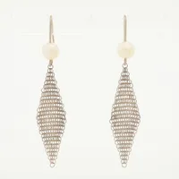 ティファニー メッシュ ピアス(両耳用) 925×パール 1.7g シルバー