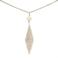 ティファニー メッシュ ネックレス 925×パール 3.1g シルバー