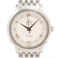 オメガ デヴィル プレステージ コーアクシャル クロノメーター 424.10.33.20.52.001 SS SS AT シルバー文字盤