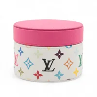 ヴィトン VB4225 小物入れ PVC×レザー ブロン GI1579 ラウンドボックスPMマルサ