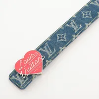 LOUIS VUITTON ルイ・ヴィトン × Nigo サンチュール LVハート  ベルト ブルー M0465 BC3281 ユニセックス【中古】【美品】 LOUIS VUITTON（ルイ・ヴィトン） × Nigo サンチュール LVハート