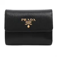 プラダ ヴィッテロムーブ 1MH025 レザー コンパクトウォレット ブラック