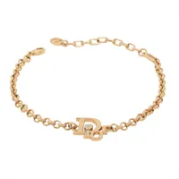 ディオール ロゴ ブレスレット GP×ラインストーン ゴールド