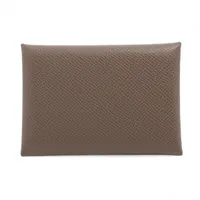 エルメス カルヴィ デュオ ヴォーエプソン コインケース エトゥープ シルバー金具 W:2024年