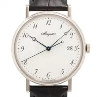 ブレゲ クラシック シリシオン 5177BB/29/9V6 WG WG×革 AT ホワイト文字盤