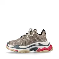 グッチ×バレンシアガ トリプルS 21AW レザー スニーカー 39 メンズ ベージュ 681066 GGスプリーム ザ ハッカー プロジェクト 箱有 変え紐有