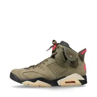 ナイキ×トラヴィススコット AIR JORDAN 6 RETRO レザー ハイカットスニーカー 27.5cm メンズ カーキ CN1084-200  全体ヨゴレ有 ほつれ有
