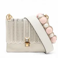 フェンディ ミニキャナイ レザー 2WAYショルダーバッグ ホワイト 8M0381