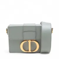 クリスチャンディオール モンテーニュ30 レザー ショルダーバッグ グレー
