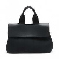 エルメス ヴァルパライソPM トワルシェブロンxレザー ブラック シルバー金具