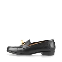 エルメス デスタン レザー ローファー 36 1/2 レディース ブラック ケリー金具 スレ有 シワ有