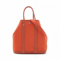 エルメス ガーデンファイルPM トワルオフィシエxブッフル オレンジ シルバー金具 □J:2006年