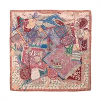 エルメス カレジェアン コーカサスの騎士 CAVALIERS DU CAUCAS ストール カシミヤ×シルク ボルドー