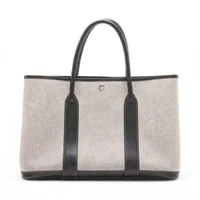 エルメス ガーデンパーティ36 PM トワルアッシュxブッフル ブラック シルバー金具 刻印不明