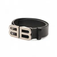 バレンシアガ BB ベルト 85 メタル×レザー ブラック 674171