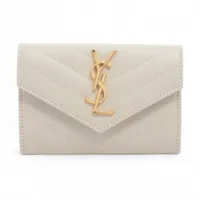 サンローラン YSLロゴ YBL414404 レザー カードケース ホワイト