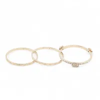 シャネル ココマーク B25P バングル S GP×ラインストーン ゴールド 3連 3点セット