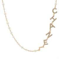 シャネル ココマーク B20P ネックレス GP×ラインストーン×フェイクパール ゴールド