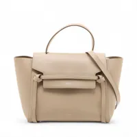 セリーヌ ベルトバッグ ミニ レザー 2WAYハンドバッグ ベージュ