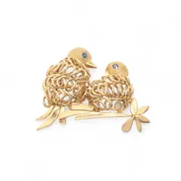 エルメス サファイア ブローチ 金性不明（ホールマーク） 12.2g