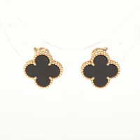 ヴァンクリーフ&アーペル ヴィンテージアルハンブラ オニキス ピアス 750(YG) 7.2g