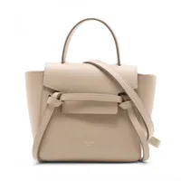 セリーヌ ベルトバッグ ピコ レザー 2WAYハンドバッグ ベージュ