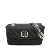 バレンシアガ BB ナイロン チェーンショルダーバッグ ブラック 501681