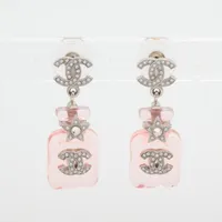 シャネル ココマーク B23S ピアス(両耳用) レジン×GP×ラインストーン ピンク×ゴールド